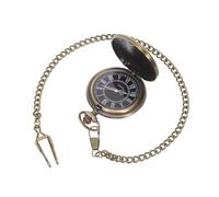 GALPADA Vintage Large Pocket Watch for Men with Detachable Bronze Chain Polished Retro Roman Numeral Dial Waistcoat Timepiece for Grandpa Metal Fob Watch Accessory