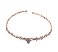 GALPADA Vintage Medieval Crown for Women Adjustable Renaissance Headpiece with Unique Thorn Design and Green Rhinestones Durable Gothic Style Accessory for Weddings Cosplay Masquerade and
