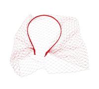 GALPADA Vintage Mesh Birdcage Veil Headband for Women - Red Netting 1920s Style Wedding Fascinator, Bridal and Bachelorette Party Headpiece, Costume Veil Hat Accessory