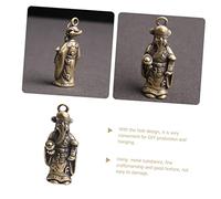 GALPADA Vintage Metal God of Wealth Keychain Pendant Retro Small DIY Luck Charm Accessory for Bags and Keys Antique Style Feng Shui Ornament Gift