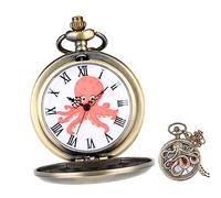 GALPADA Vintage Metal Octopus Pocket Watch Chain Retro Hanging Watch Ornament Classic Roman Numeral Design for Party Favors