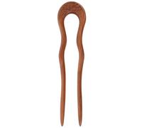 GALPADA Vintage Peach Wood U Shaped Hair Fork for Women Hand-finished Chinese Style Hairpin Two-prong Wooden Chignon Pin Elegant Updo Bun Holder Classic Retro Hair Accessory
