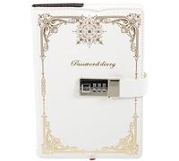 GALPADA Vintage PU Code Lock Journal Notebook with 150 Sheets for Travel | Blank Pages, Photo Sticking Friendly, Memory Keeping for Artists and Journal Enthusiasts, White Cover