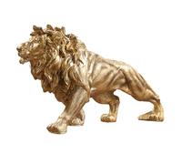 GALPADA Vintage Resin Lion Figurine Desktop Ornament for Office and Home Decor Creative Compact Lion Craft with Stable Resin Material Retro Style Decorative Statue for Bookshelf and Desk