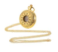 GALPADA Vintage Roman Numerals Pocket Watch with Distinctive Appearance with Chain Retro Pocket Watches Antique Style Easy to Carry and Sturdy, Golden Plastic and Metal for Men for Daily