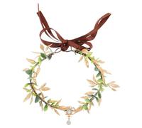 GALPADA Vintage Vine Headpiece for Cosplay and Bridal Shower, Lightweight Plastic Green Headband with Intricate Handmade Leaves, Meticulously Woven Rustic Fairy Crown and Flower