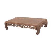 GALPADA Vintage Wooden Display Base, Wooden Buddha Statue Stand, Wood Display Base for Flowerpot or Incense Burner, Coffee Finish, High-strength Pedestal for Coffee Shops and Museums