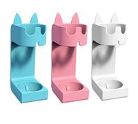 GALPADA Wall Mounted Electric Toothbrush Holder with Easy Installation Set of 3pcs Abs Material and Lovely Cartoon Cat Style for Bathroom Washroom Storage and Hygienic Organization