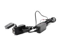 GALPADA Waterproof and Dual USB Motorcycle Ports Charger with Plastic Mount for Rear Mirror Smartphone and Gps