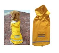 GALPADA Waterproof Dog Raincoat Reflective Yellow Polyester for Medium and Large Dogs Rain Jacket with Comfortable Fit Size 3xl to 5xl for Wet Weather and Rainy Days