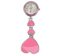 GALPADA Waterproof Nurses Fob Watch with Stable Quartz Movement and Portable Love-Shaped Design, Red Fashion Nurses Pocket Watch for Healthcare Professionals