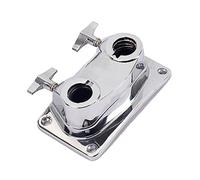 GALPADA Wc80 Drum Tom Mount Bracket, Sturdy Metal Double Hole Clamp, Secure Hold for Drum Set Kit Parts, Silver Percussion Accessory for Drummers