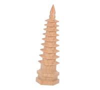 GALPADA Wenchang Pagoda Model Figurine Decorative Wooden Tower Statue Feng Shui Ornament for Office Home Garden Micro Landscape Tabletop Decor