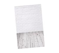 GALPADA White Brick Wall Photography Backdrop Cloth, 1pcs Rustic Wood Texture Background, Scene Photo Studio Decor without Stand, Camera Photo Background Prop for Indoor Photoshoot