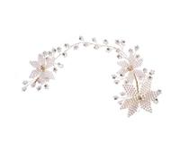 GALPADA White Pearl Flower Headband Bridal Hairband for Wedding Bride Headdress Floral Hair Accessories for Women Prom and Cosplay