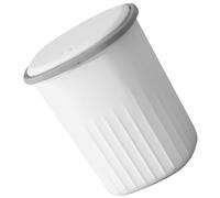 GALPADA White Trash Bin with Lid, Stable and Reliable Pp Garbage Bin for Home Use, Long-serving Life Wastebasket Suitable for Other Room with Simple and Modern Farmhouse Style