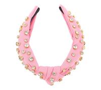 GALPADA Wide Knotted Rhinestone Headband for Women Lightweight Cloth Fabric with Sparkly Embellishments, Prevents Hair from Becoming Unruly, for Daily Wear and Party