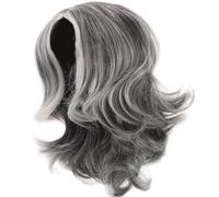 GALPADA Wig Easy, Fiber High Upkeep and Temperature Appearance Short Grey Curly with Lifelike Material Hair Wigs or White Women Daily Use or Costume for Older