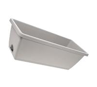 GALPADA Windowsill Herb Planter Box with Drainage Tray Resin Plant Container for Indoor Outdoor Gardening Scratch Resistant Vegetable and Flower Growing Pot Medium Light Grey