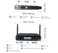 GALPADA Wireless Uhf Dual Handheld Microphone System Glxd4 with 2 Beta58a Mics, Wireless Microphones for Singing and Karaoke, English Plug Ac230v Power, Suitable for Stage and Outdoor Use