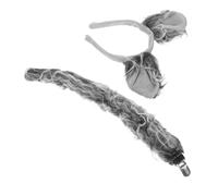 GALPADA Wolf Costume Set for Realistic Grey Ears and Tail Furry Animal Dress Up for Halloween Cosplay and Themed Parties