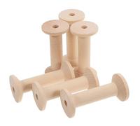 GALPADA Wood Bobbin Thread Spools 6Pcs Unfinished Empty Wooden Spools for Manual Winding and Craft Decoration