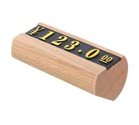 GALPADA Wood Counter Display Stand with Interchangeable Number Tags and Longterm Use, Minimalist Khaki Pricing Stand for Supermarkets and Shops