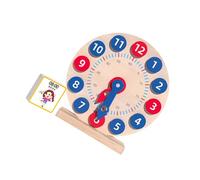 GALPADA Wood Educational Clock for Cognition and Learning Safe Natural Material Model with Numbers and Pointers Enhances Logical Thinking and Communication Skills