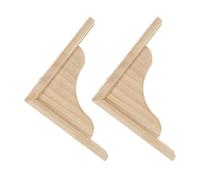 GALPADA Wood Floating Shelf Brackets 2pcs 15x15cm Triangle Corner Brace Solid Wood Wall Mounted Shelf Supports for Office Bedroom Decorative Style