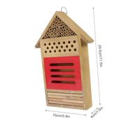 GALPADA Wooden Bee House Hotel for Garden with Nesting Natural Habitat for Bees and Insects Peaceful Pollinator Shelter for Outdoor Garden Supplies