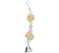 GALPADA Wooden Bird Chew Toy with Bell for Pet Birds to Improve Cognitive Function and Encourage Natural Chewing Behaviour