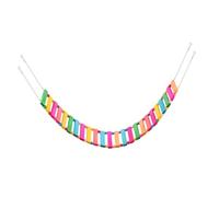 GALPADA Wooden Chicken Ladder Swing for Coop Elevated Poultry Perch with Flat Balance Ladder Large Colorful Hanging Stand for Multiple Hens Enrichment Climbing and Chewing Accessory to