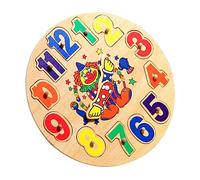 GALPADA Wooden Clock Cognitive Learning Clock for Puzzle Design for Recognition Early Education Safe Smooth Edges for Imagination Math Skills Development