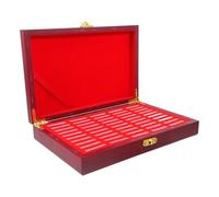 GALPADA Wooden Coin Storage Box with Eva Flocking and Fiberboard Material, Practical Lidded Holder Case Suitable for Most Kinds of Coins, Easy to Store Collector Display Tray for Home Or