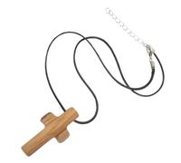 GALPADA Wooden Cross Necklace for Men and Women, Hand-Carved Olive Wood Pendant with Religious Cord, Spiritual Faith Jewelry for Prayer and Church Wear