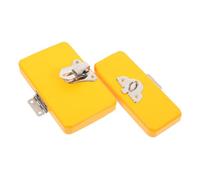 GALPADA Wooden Door Hasp Latch for Busy Board DIY Parts Sensory Accessory for Natural and Develops Hand-eye Coordination and Logical Thinking Yellow Lock