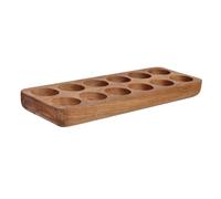 GALPADA Wooden Egg Holder Tray Kitchen Storage Platter Acacia Multipurpose Countertop and Refrigerator Organizer for Home Egg Crate