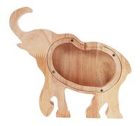 GALPADA Wooden Elephant Coin Bank Money Box Animal Shape Piggy Bank Creative Savings Jar Home Decor Cultivating Financial Management