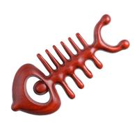 GALPADA Wooden Fish Bone Shaped Massage Comb Simple Design for Smooth Surface Without Burr Natural Brown Wood Relaxation Tool for Scalp and Body Massager for Family and Outdoor Outdoor Use