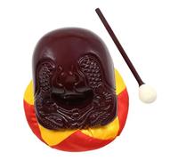 GALPADA Wooden Fish Percussion Instrument with Ergonomic Wood Stick for Meditation and Music Education Clear Crisp Sound Religious Woodblock for Development and Hand-eye