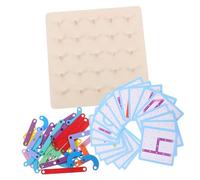 GALPADA Wooden Geoboard Educational Puzzle for Montessori Peg Board for Learning Shapes Letters and Numbers Early Childhood Cognitive Development Interactive Play Safe and Portable Design