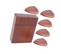 GALPADA Wooden Guitar Pick Storage Box Guitar Picks Holder and Plectrum Storage Walnut Wood Material Case
