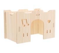 GALPADA Wooden Hamster House for Small Pets, Intricate Design Small Animal Hideout for Entertainment and Exploration, Charming and Stylish Addition for Hamster and Mouse Habitats