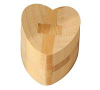 GALPADA Wooden Heart-shaped Brain Puzzle DIY Lock Assembly Educational Intellectual Game for Adults Safe Rounded Corners Compact Desktop Ornament Interactive Play