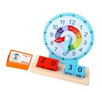 GALPADA Wooden Kids Clock Toy and Simulated Toddler Clock Model for Time Learning Educational Preschool Teaching Aid for Children for Early Cognitive Development