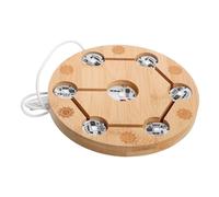 GALPADA Wooden LED Lighted Base for Crystal Display Orb, 15cm Diameter Solid Wood USB Powered LED Display Stand with Seven Color Lights, Decorative Light Base for Home Décor and Glass Art