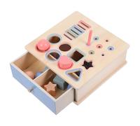 GALPADA Wooden Montessori Shape Sorter for Years Colorful Building Blocks with Coin Box Busy Board Early Learning Educational for Developing Motor Skills and Cognitive Recognition