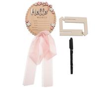 GALPADA Wooden Newborn Name Board with Ink Marker Announcement Sign for Nursery Decor and Birth Keepsake Photo Prop Multipurpose Shower Announcement Plaque for Hospital and Home Use