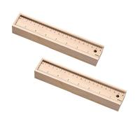 GALPADA Wooden Pencil Box with Slide Drawer, 2-Set Compact School Pen Storage Case for Kids, Large Capacity Crayon and Marker Organizer for Travel and Classroom Use