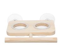 GALPADA Wooden Perch Platform Window Bird Feeder for Small Birds like Sparrows with Suction Cups Easy Installation Suitable for Window Ledge Observation for Indoor and Outdoor Birdwatching
